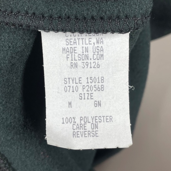 NEW CC Filson Jacket Mens Medium green woven fleece vintage pull over outdoor - Picture 6 of 10